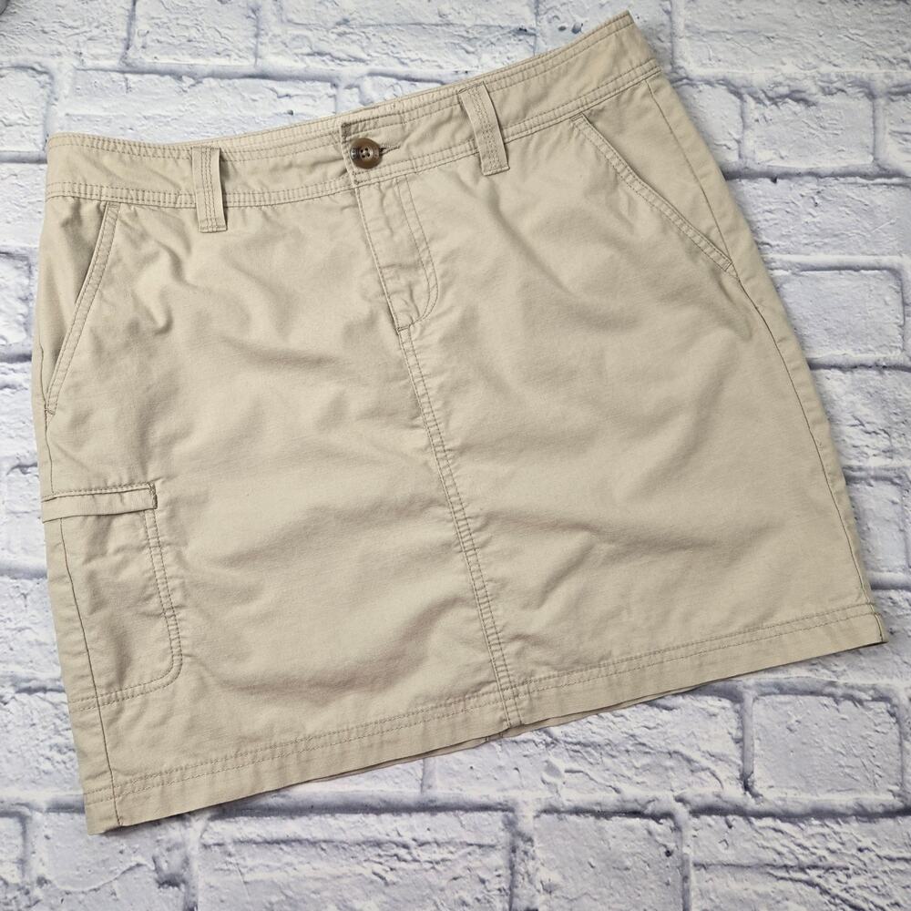 Womens Eddie Bauer Ripstop Khaki Cargo Skirt Cotton Outdoor Gorpcore size 10